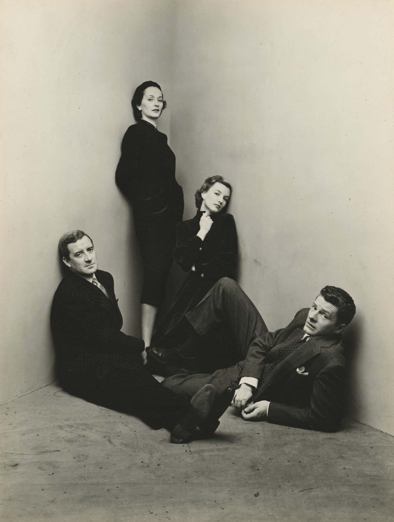Irving Penn  James Downey, Betty McLaughlin, Laurie "Dougie" Douglass and Bill Harbach, c.1948  Gelatin silver print; printed c.1948  9 1/8 x 6 7/8 inches